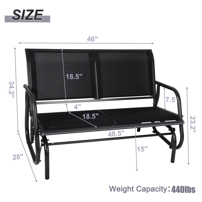 Arlmont & Co. Outdoor Etosha Gliding Metal Bench Wayfair